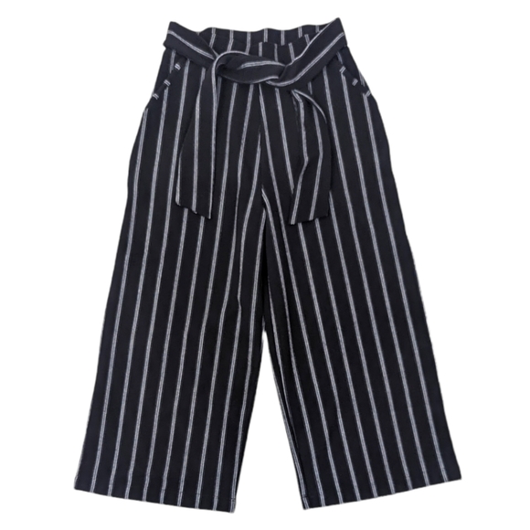 Altar'd State Cropped Wide Leg Pants Gauchos Culotte Womens Small Black Stripe - Picture 8 of 14